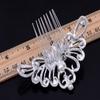 Alilang Silvery Tone Crystal Rhinestone Floral Filigree Bridal Hair Comb view 2
