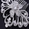 Alilang Silvery Tone Crystal Rhinestone Floral Filigree Bridal Hair Comb view 3