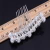 Alilang Silvery Tone Crystal Rhinestone Simulated Pearl Bar Bridal Hair Comb view 2