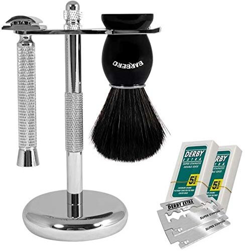Barbero Shaving Kit + 10 Safety Razor Blades