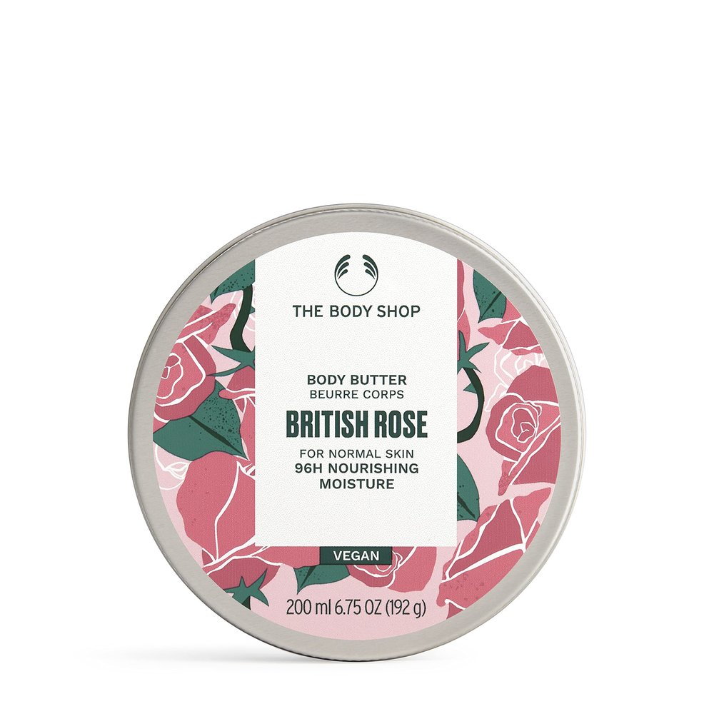 The Body Shop British Rose Body Butter  Nourishing & Moisturizing Skincare for Normal Skin  Vegan  6.75 oz