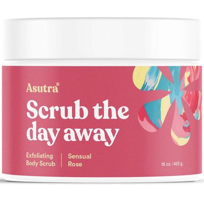 ASUTRA Dead Sea Salt Essential Oil Body Scrub Exfoliator (16 Ounce)