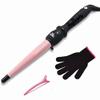 HeyBeauty Curling Iron Professional Ceramic Tourmaline Hair Curler Hot Tool Curling Wand, 1/2-1 Inch, Pink view 1