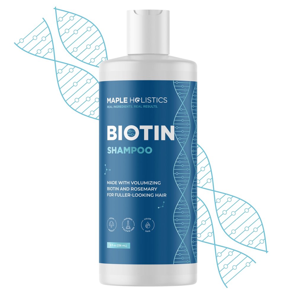 Rosemary and Biotin Shampoo for Thinning Hair - Vegan Volumizing Shampoo for Fine Hair with B Vitamins Argan Oil & Tea Tree Essential Oil - Paraben Silicone and Sulfate Free Vegan Formula (8 Fl Oz)