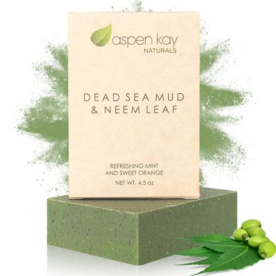 Aspen Kay Naturals Dead Sea Mud and Neem Soap - With Organic Shea Butter & Olive Oil. A Wonderful Neem Face Wash for all Skin Types. Handmade Soap - Made in USA. 4.5 oz Bar