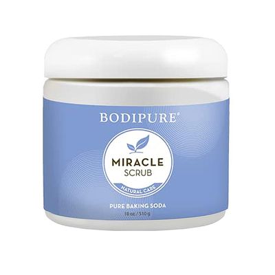 BODIPURE Miracle Baking Soda Foot Scrub Spa Quality Cooling and Soothing Foot Scrub with Peppermint, and Baking Soda Gently Exfoliating, Deodorizing, and Refreshing Feet, 18 Ounce