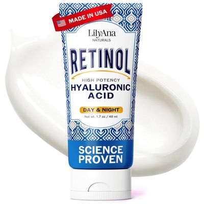 LilyAna Naturals Anti Aging Retinol Face Cream for Women  Wrinkle & Neck Cream for Firming, Retinol Moisturizer for Face with Hyaluronic Acid, Hydrating Night Cream for Fine Lines, Collagen Boost