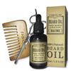 Beard Grooming Kit for Men - Organic Beard Growth - Professional Barber Beard Trimming Set - Beard Brush Beard Oil Wooden Comb Sharp Stainless Steel Scissors - Scented Beard Gift for Him view 1