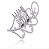 Alilang Women's Silvery Tone Clear Shiny Crystal Rhinestones Leaf Jewelry Hair Comb view 1