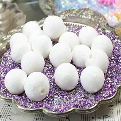 Meyer Imports White - Spun Cotton Balls - Set of 10 - Decorated, Mounted, Painted and Glittered! p/n 703-0200