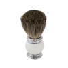 Bey-Berk BB44 Pure Badger Shaving Brush with White Enamel Handle and Chrome Accents, Grey view 1