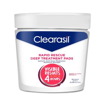 Clearasil Rapid Rescue Deep Treatment Cleansing Pads, 90 Count ( Pack of 6)