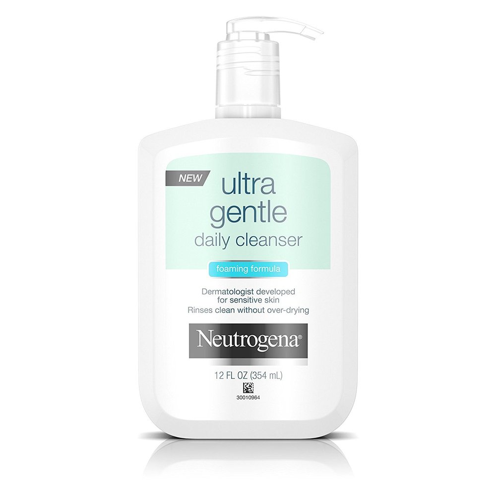 Neutrogena Ultra Gentle Daily Face Wash for Sensitive Skin, Oil-Free, Soap-Free, Hypoallergenic & Non-Comedogenic Foaming Facial Cleanser, 12 fl. oz (Pack of 3)
