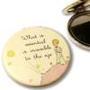Andbanyan The Little Prince Compact Functional Round Mirror, 2.8"L x 2.8"W, White, Tabletop Mount view 1