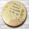 Andbanyan The Little Prince Compact Functional Round Mirror, 2.8"L x 2.8"W, White, Tabletop Mount view 2