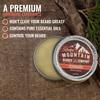 Beard Balm - Rocky Mountain Barber - 100% Natural - Premium Wax Blend with Cedarwood Scent, Nutrient Rich Bees Wax, Jojoba, Tea Tree, Coconut Oil view 2