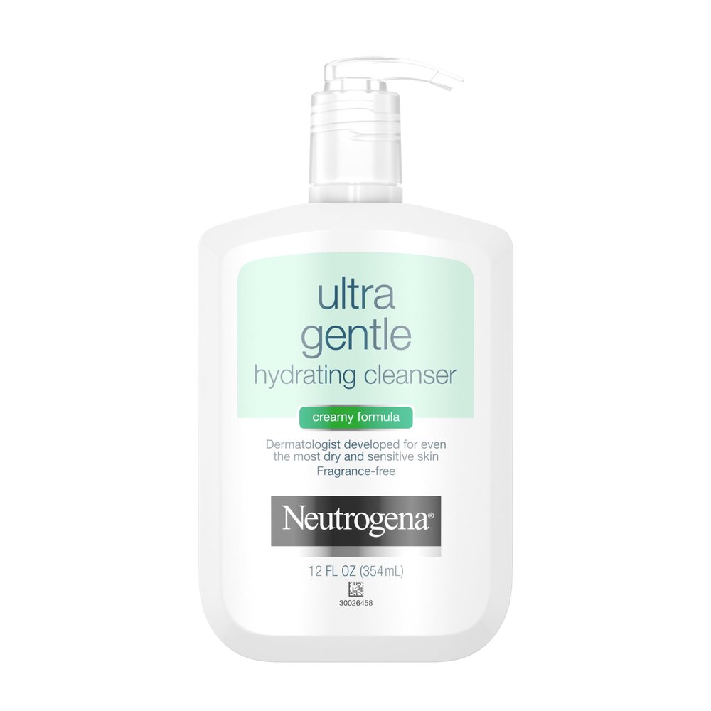 Neutrogena Ultra Gentle Hydrating Facial Cleanser, Non-Foaming Face Wash for Sensitive Skin, Gently Cleanses Face Without Over Drying, Oil, Soap & Fragrance-Free, 12 fl. oz