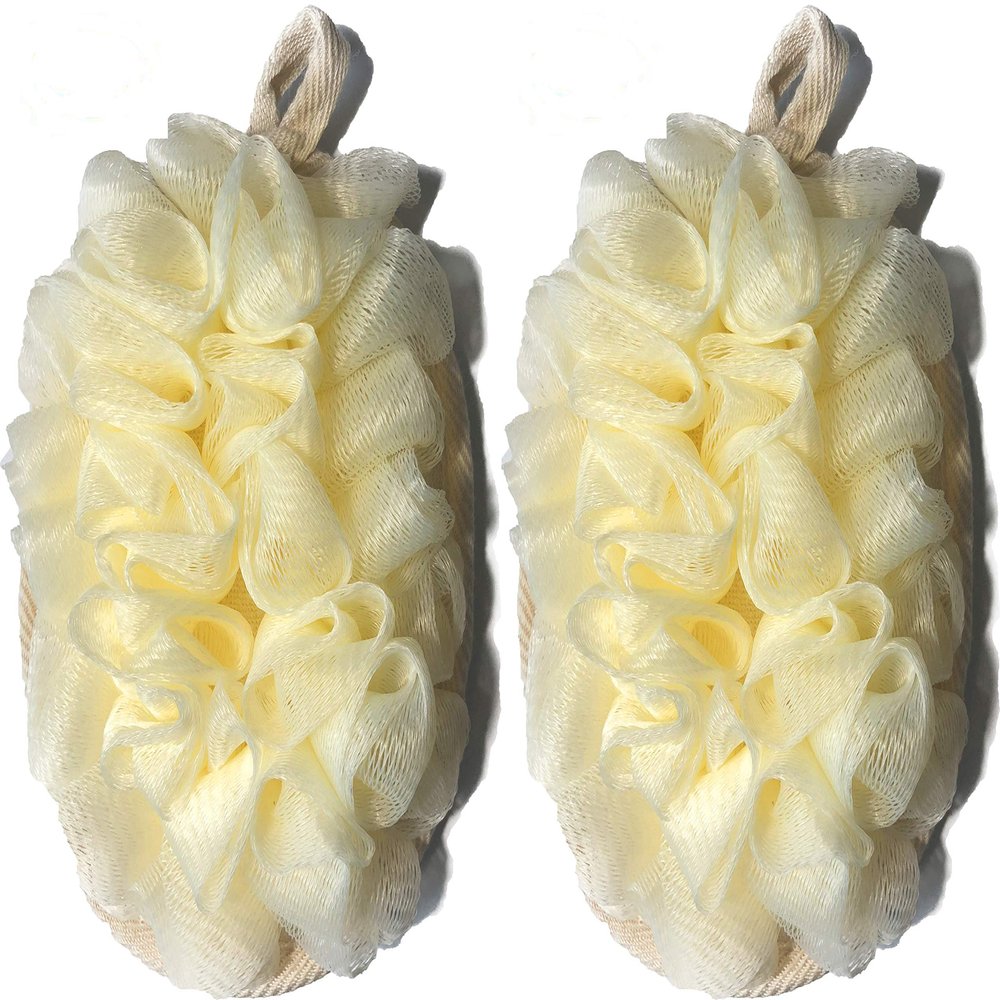 2 Pack Exfoliating Body Spa Bath Mitt for Men & Women - Loofah Sponge Brushes Pouf Bath Mesh Brush - Shower Scrubber Remove Dead Skin 57inchs