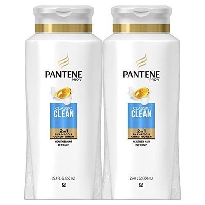 Pantene, Shampoo and Conditioner 2 in 1, Pro-V Classic Clean, 25.4 Fl Oz, Pack of 2