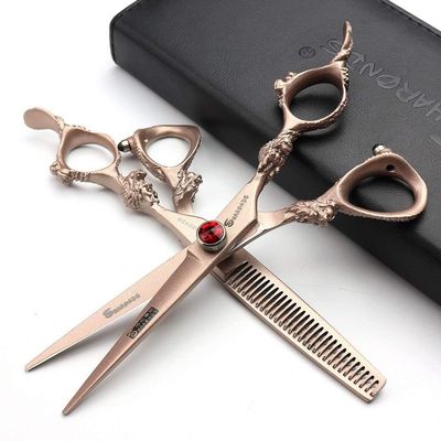 AXEMOORE Hair Scissors 6/7/8/9-inch 440C High Hardness For Hairdressers Haircuts Cuttinging Scissors Professional Haircut(6 inch-2pc)