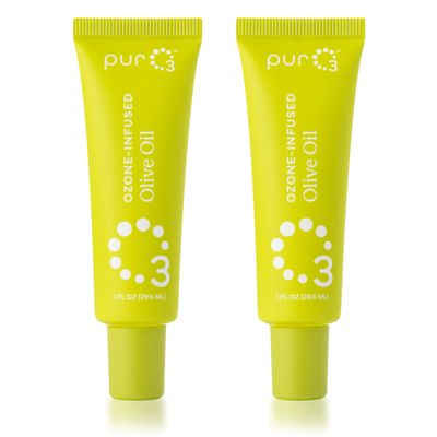 PurO3 Ozone-Infused Olive Oil Pure, Natural, Organic Skincare for Face & Body Oxygenated Healing Lotion for All Skin Types O3 Therapy Oil, 1 oz Travel Size Tube