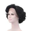 10" Black Short Wave Synthetic Lace Front Wigs Side Parting 1B Half Hand Tied Heat Resistant Fiber Hair for Woman view 2