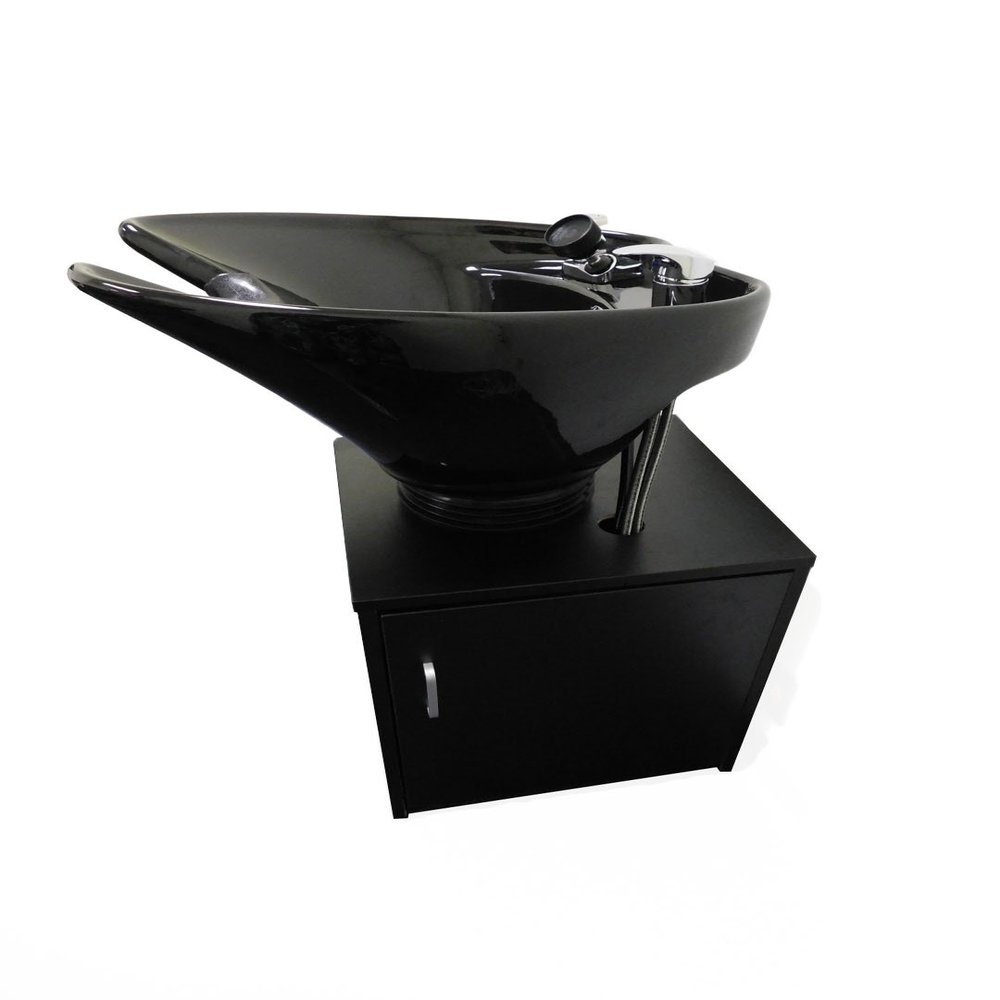Ceramic Salon Shampoo Bowl Extra Deep and Wide Titling Sink with Cabinet TLC-B35-TC
