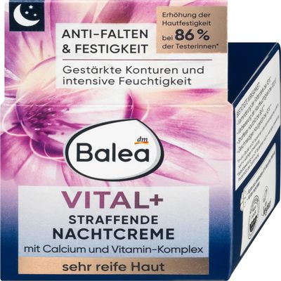 Balea Vital+ Intensive Night Cream for Very Mature Skin (55+ to 70+) with Calcium & Royal Jelly - Not Tested on Animals - 50ml by dm balea