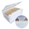 400Pcs Wood Stick Cotton Swabs, Natural Wood without Chemicals and Strong Absorbentle Cotton view 1