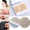 400Pcs Wood Stick Cotton Swabs, Natural Wood without Chemicals and Strong Absorbentle Cotton view 3