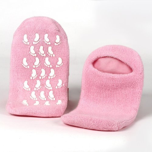 BelleSha Spa Moisturizing Gel Socks For Dry Feet And Ankles - Helps Repair Cracked Skin And Softens Feet (Pink)
