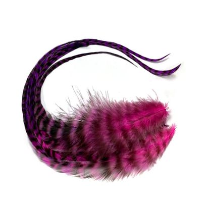 4 Pieces - Pinkle Blendz Ombre Thick Long Whiting Farm Rooster Hair Extension Feathers Summer Craft Supply | Moonlight Feather