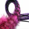 4 Pieces - Pinkle Blendz Ombre Thick Long Whiting Farm Rooster Hair Extension Feathers Summer Craft Supply | Moonlight Feather view 4