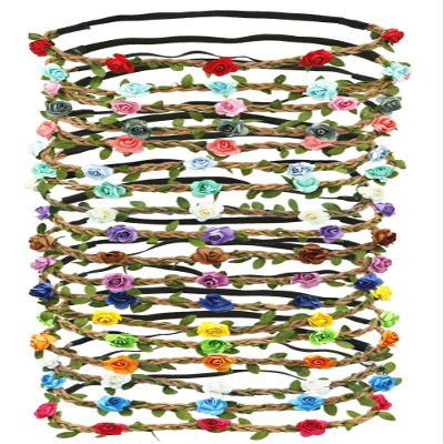 18 PCS Multicolor Flower Headband Women Girl Bohemian Flower Crown Garland headpieces For Festival Wedding