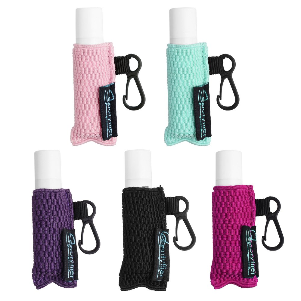 Beautyflier Cute Elastic Lip Balm Holder Keychain, Lipstick Sleeve Lip Gloss Sleeve Holder for Burts Bees Chapstick
