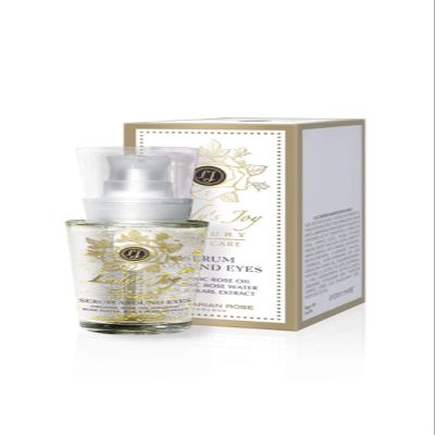 Bulgarian Rose / LADY S Joy Luxury Skin Care Serum for Eyes 30 ml with Organic Rose Oil, Organic Rose Water and Black Pearl Extract