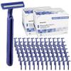 McKesson Disposable Razors [100 Count]  Twin Blade Bulk Shaving Razors for Men & Women, Stainless Steel, Blue, Single-Use for Medical Clinics, Tattoo, Travel, Camping & Salon Care view 1