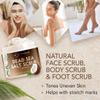 O Naturals Exfoliating Scrub, Natural Dead Sea Salt Deep-Cleansing Face & Body Scrubs. Anti-Cellulite Tones Helps Oily Skin, Acne, Ingrown Hairs & Dead Skin Remover - Coconut Oil 18oz view 2