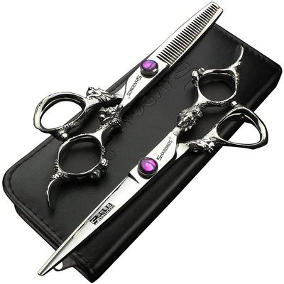 6" Professional Hairdressing Scissors Set, Hair Clipper/Household Stainless Steel Hair Clipper (6" Silver Set)