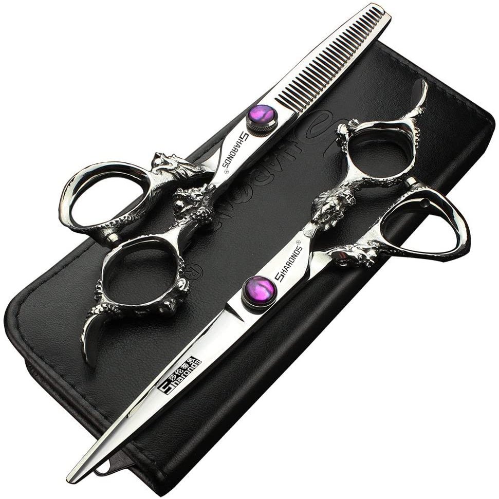 6" Professional Hairdressing Scissors Set, Hair Clipper/Household Stainless Steel Hair Clipper (6" Silver Set)