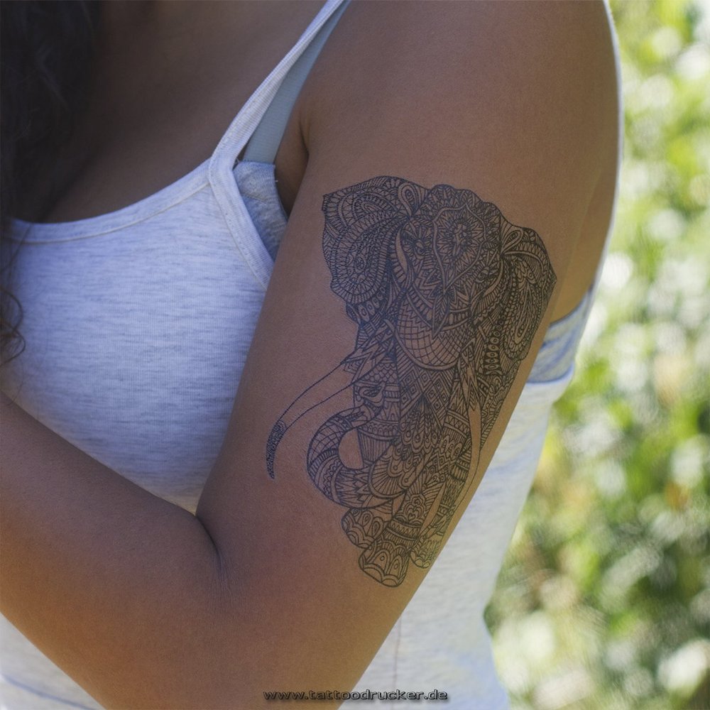 10 x Elephant Mandala Tattoo - buddhist Symbol - Africa Design - Skin Tattoo (10)
