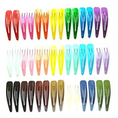 100 Pcs Mix Colors Cute heart printed cotton Hair Clip Covers size 40 mm