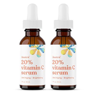 ASUTRA 2 Pack 20% Vitamin C Serum, 1 fl oz (Pack of 2) (1 Fl Oz)