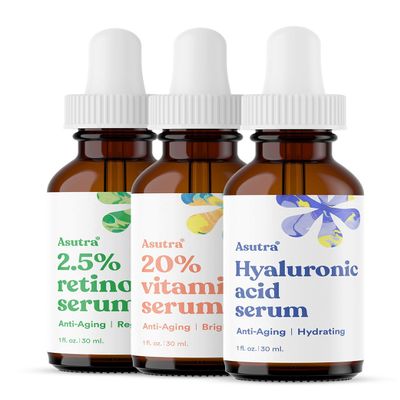 ASUTRA 3 Pack Face Serum Variety Pack, 3 Products - 1 fl oz (1 Fl Oz)