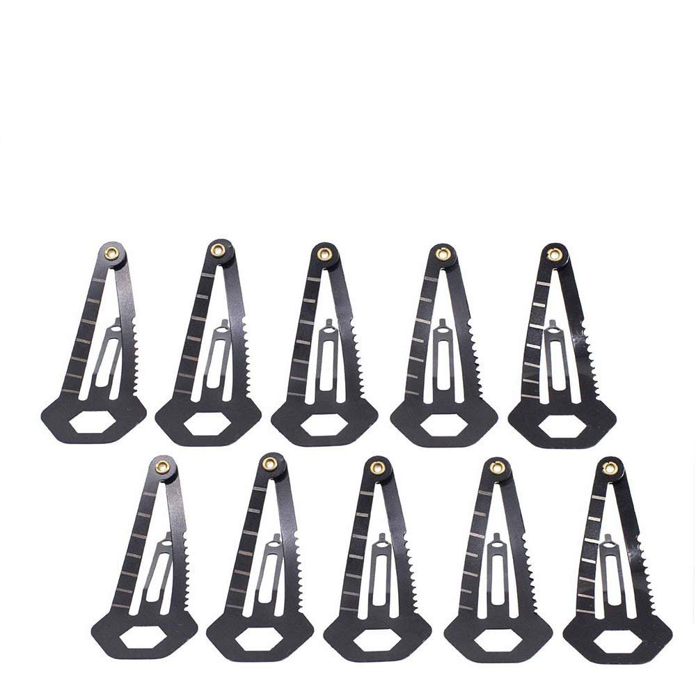 10 Pack, Multi Tool Tactical Hair Clip - Universal Survival Kit for Women