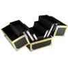 BOLLA Portable Makeup Train Case, Black With Gold Frame, 3 Pound view 2