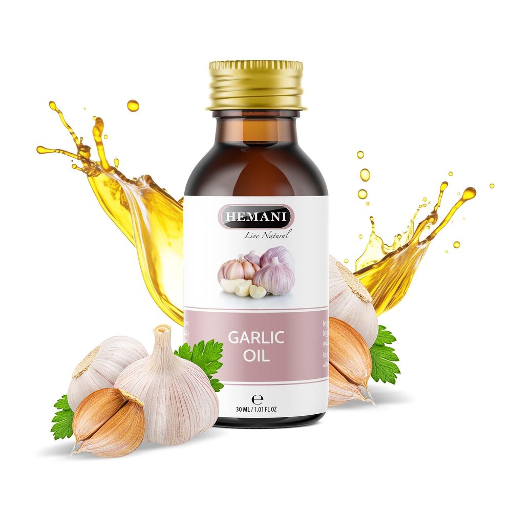 Hemani Garlic Oil 30ml, Traditional Hair & Scalp Massage Oil, Halal