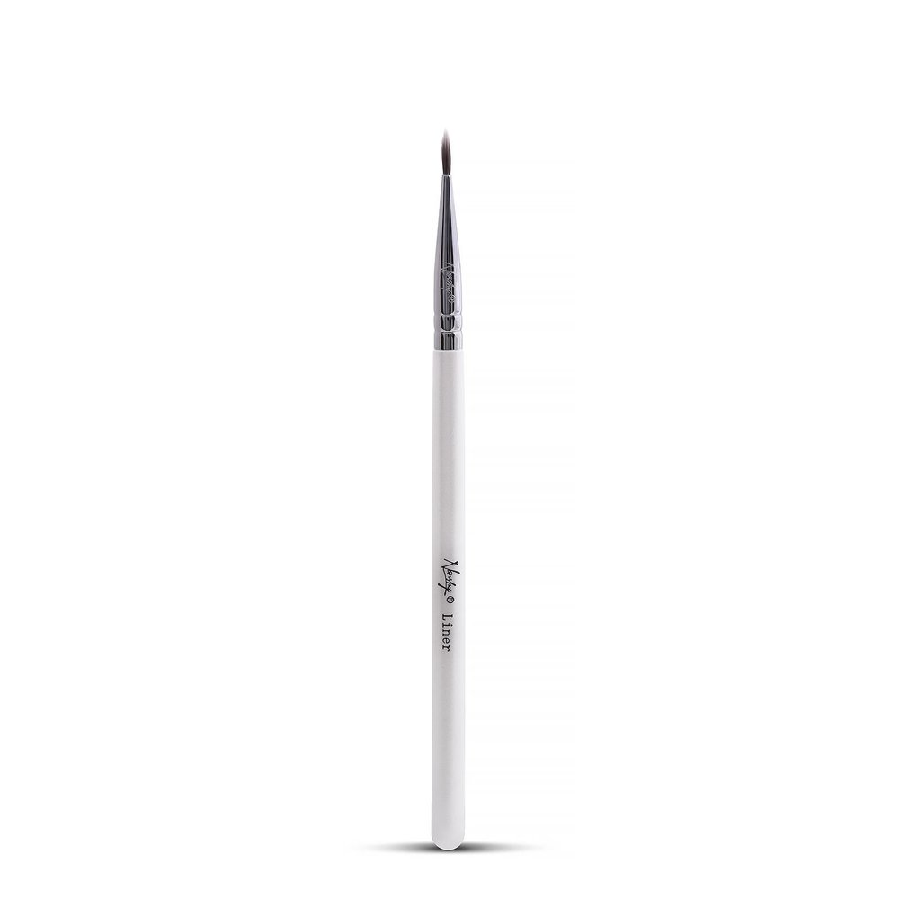 Nanshy Precise Eye Liner Brush - Thin Eyeliner Brush with Small Fine Point Tip for Dry or Gel Eyeliner Application - Precision Detail Eye Makeup Brush Tool - Vegan & Cruelty-Free - White