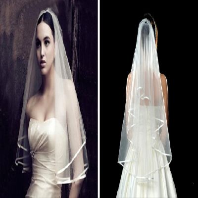 1T 1 Tier Ribbon Edge Bridal Wedding Veil