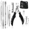 Bcabo 10Pcs/set Ingrown Toenail Tools Kit, Nail Treatment Foot Tool,Ingrown Toenail Removal Correction Clippers, Surgery Grade Nail File Lifter, Professional Pedicure Tool view 1